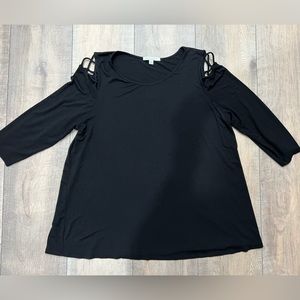 Green Envelope Los Angeles Black Blouse Size 1X